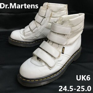 ドクターマーチン/Dr.Martens★DENZEL/デンゼル/本革/ベルクロブーツ【UK6/24.5-25.0/白/white】 訳有特価品/leather/boots/Shoes◆sZ-198