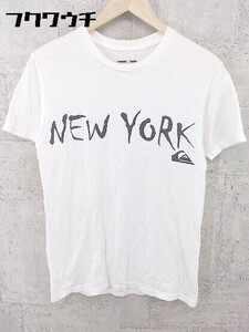 ◇ QUIKSILVER クイックシルバー 半袖 プリント Tシャツ カットソー サイズS ホワイト メンズ