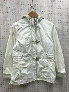 Eddie Bauer エディーバウアー キッズサイズ 大人もOK◎ ファイヤーマンバックル フックボタン コットン×ナイロン パーカージャケット 白