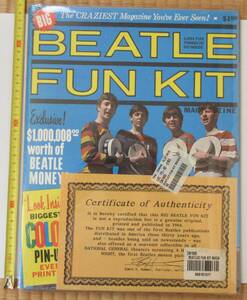 【未開封新品】ビートルズ（BEATLES）のアメリカ雑誌（USマガジン）「BEATLE FUN KIT」（オリジナル証明書付）