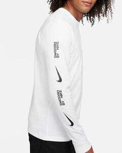 2XL 新品 NIKE ナイキ メンズ スウッシュ Byロングスリーブ Tシャツ 長袖 ロンT Tシャツ クラブ 白 ホワイト