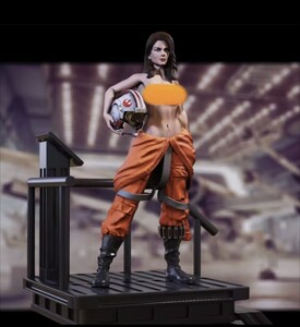 1/24　未塗装レジン製フィギュアキット　同盟軍女性パイロット　トップレス　スター・ウォーズ　箱無し