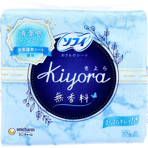 【まとめ買う】ソフィ Kiyora おりものシート 無香料 72個入×10個セット