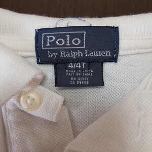 ラルフローレン　ポロラルフローレン　Ralph Lauren　キッズ　ポロシャツ4T 100　白　男女可能　ホワイト　ビッグポロ　男の子　女の子