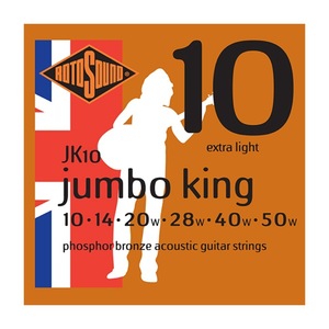 ロトサウンド ギター弦 1セット JK10 Jumbo King Extra Light 10-50 アコースティックギター弦 ROTOSOUND