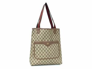 1円 GUCCI グッチ シェリーライン GG柄 PVC×キャンバス トートバッグ ショルダーバッグ 肩掛け レディース メンズ ブラウン系 FD2538