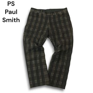 PS Paul Smith ポールスミス 秋冬 ウール★ チェック パンツ Sz.XL　メンズ 大きいサイズ 日本製　A4B05781_B#Q