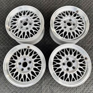 シ BBS RG040 16×7.5J +55 アルミホイール 4本 PCD114.3 5H 5穴 16インチ メッシュ シルバー ホイール 社外 旧車 ドリ車 当時物