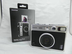 31597 ★ FUJIFILM 富士フィルム チェキ instax mini Evo ハイブリッド インスタント カメラ ブラック 本体のみ ★ 中古品