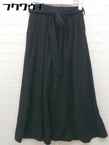 ◇ ◎ JEANASIS ジーナシス ウエストリボン付き ロング ギャザー スカート サイズF ブラック レディース