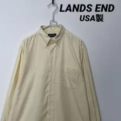 LANDS END 古着　USA製　オックスフォードシャツ　レモンイエロー