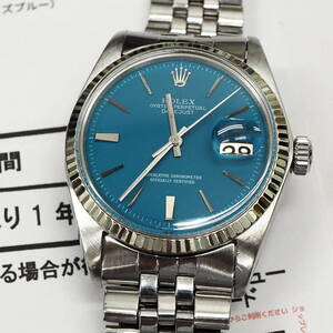 45977-520極美ロレックス ROLEX デイトジャスト 1601 SS K18？WGジュビリーブレス 12番台ターコイズブルー 腕時計 仕上・OH済 送料520円～