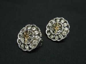 ■美品■ NINA RICCI ニナリッチ クリップ式 イヤリング アクセサリー レディース シルバー系×ゴールド系 DG5701