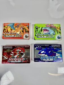 ポケットモンスター ファイアレッド リーフグリーン ルビー サファイア GBA ゲームボーイ ADVANCE カセット 4つセット 箱 付属品あり