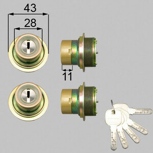 LIXIL・トステム ボイーズ　ドア錠セット（ＭＩＷＡ ＪＮシリンダー）内筒のみ 玄関ドア部品 [DCZZ1011]　kenz