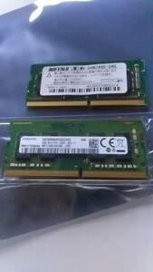 DDR4-2400 4GB 2枚　BUFFALO (業)MV-D4N2400-S4G 4GB x 1枚 とSAMSUNG DDR4-2400　M471A5244CB0-CRC　4GB　1枚