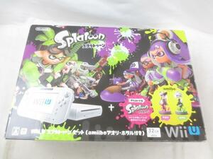 【同梱可】中古品 ゲーム Wii U 本体 WUP-101 32GB シロ スプラトゥーンセット (amiibo アオリ・ホタル付き) 動作品