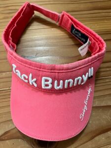 JACKBUNNY ゴルフサンバイザー ピンク 帽子 ジャックバニー GOLF ゴルフウェア サンバイザー ロゴサンバイザー