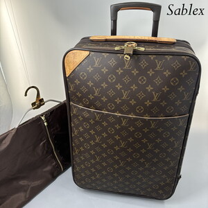 1円【極美品】LOUIS VUITTON ルイヴィトン M23294 モノグラム ペガス55 2輪 キャリーケース スーツケース キャリーバッグ ブラウン系