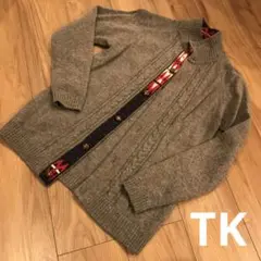 TK カーディガン　グレー　トップス　毛　L