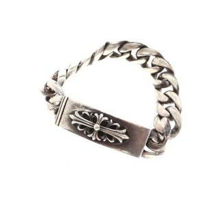 【中古】クロムハーツ CHROME HEARTS フローラルクロスIDブレスレット シルバー