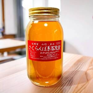 さくらんぼ系百花蜜　生はちみつ　山形・東北　 　1200g 1本 　純粋国産