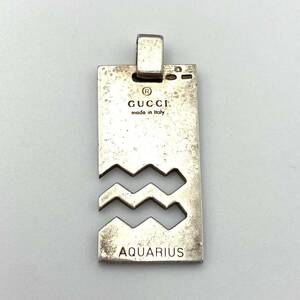 【１円スタート】ペンダントトップ　AQUARIUS　プレート　GUCCI　グッチ　ネックレス　925　シルバー　アクセサリー　5D-049