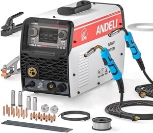 送料無料半自動溶接機 アルミ溶接可能 200V 200AMP MIG Lift TIG ＆アーク溶接 ガス&ノンガス 5 in 1多 LCDスクリーン MIG-270P PRO