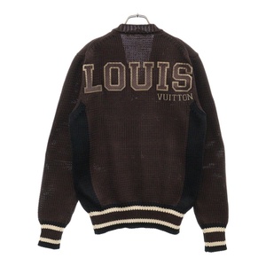 LOUIS VUITTON ルイヴィトン Back Logo Knit Sweater バックロゴ クルーネックニット 長袖セーター 蛇柄 ブラウン HFN80WHQP