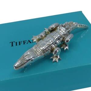 極希少 美品 Tiffany&Co. ヴィンテージ ティファニー クロコダイル シルバー ブローチ SV925 ワニ アニマル ピン コレクター品 YO280