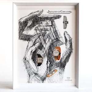 JAEGER-LECOULTRE ジャガールクルト 1961年 腕時計 Jean Colin イラスト フランス ヴィンテージ 広告 額装品 フレンチ ポスター 稀少