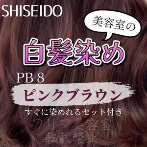 最安値！資生堂　白髪染めセット（ショート・メンズヘア用）PB8 ピンクブラウン