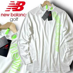 新品 new balance ニューバランス ゴルフ UVカット ストレッチ ビッグロゴ ハイネック モックネック 長袖 シャツ カットソー 4 M ◆B4765