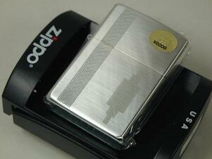 2002年製前後 Zippo シルバー「両面柄」彫刻銀仕上げ （9）新品200SS 縦縞