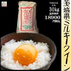 新米 令和6年産　茨城県産 ミルキークイーン 玄米 30kg