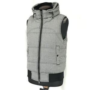 ASM/アトリエサブメン☆中綿入り/防寒ベスト【48/メンズM/グレー/gray】収納可能フード/Jacket/Jumper/Best◇cBH747