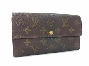 1円■美品■ LOUISVUITTON ルイヴィトン M61725 モノグラム ポシェットポルトモネクレディ 二つ折り 長財布 ウォレット ブラウン系 BK1886