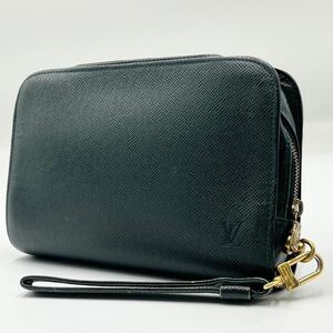 【鑑定済】 LOUIS VUITTON ルイヴィトン タイガ バイカル エピセア クラッチバッグ セカンドバッグ レザー グリーン系 M30184