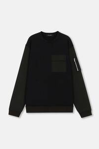 ★【MLVINCE メルヴィンス】☆『BOMBER SLEEVE CREW (Black)』サイズXL 新品 激レア★