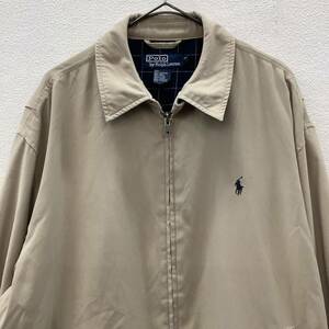 POLO by RALPH LAUREN 90s ポロバイラルフローレン スウィングトップ ジップアップブルゾン ベージュ size M ビンテージ 古着 79006