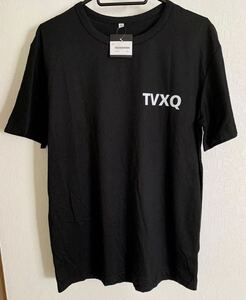 東方神起 TVXQ! Tシャツ 半袖 黒 女性 Lサイズ ブラック 