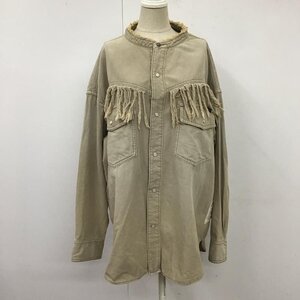 TOBILA M トビラ シャツ、ブラウス 長袖 31040617 スラブツイルフリンジ ウエスタンシャツ ノーカラーシャツ Shirt Blouse 10122426