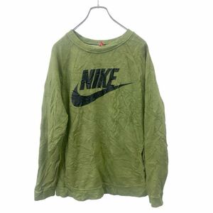 NIKE プリントスウェット ロゴスウェット M サイズ ナイキ オリーブ 古着卸 アメリカ仕入 t2406-3031