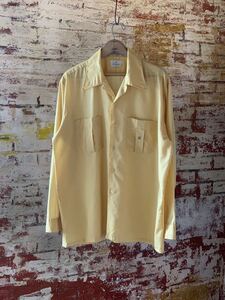 70s DONEGAL OPEN COLLAR SHIRT ヴィンテージ ビンテージ オープンカラーシャツ 開襟シャツ ボックスシャツ 60s 長袖シャツ 送料無料