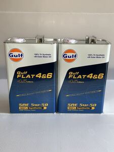 ●全国送料無料● ガルフ フラット 4&6 5W50 4.5L/2缶 Gulf FLAT エンジンオイル スバル ボクサーエンジン 水平対向 インプレッサ レガシィ