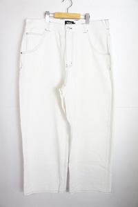 新品 21SS XLARGE エクストララージ CONTRAST STITCH WIDE PANTS コントラスト ステッチ ワイド パンツ 36 白 ホワイト 621N