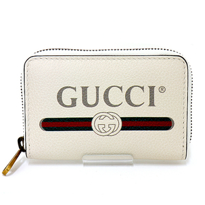 GUCCI グッチ ラウンドファスナー コインケース カードケース インターロッキングＧ 496319 ホワイト アンティークゴールド金具 未使用