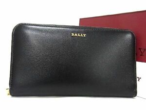 ■新品■未使用■ BALLY バリー レザー ラウンドファスナー 長財布 ウォレット 小銭入れ 札入れ メンズ レディース ブラック系 AS0826