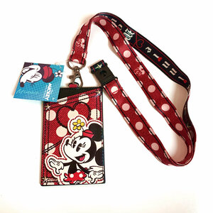 Disney (ディズニー) Minnie Mouse (ミニーマウス)　首紐　カードホルダー付き ネックストラップ