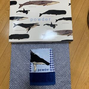 未使用品経年保管品powder金魚バスタオルとクジラのウォッシュタオル計２枚